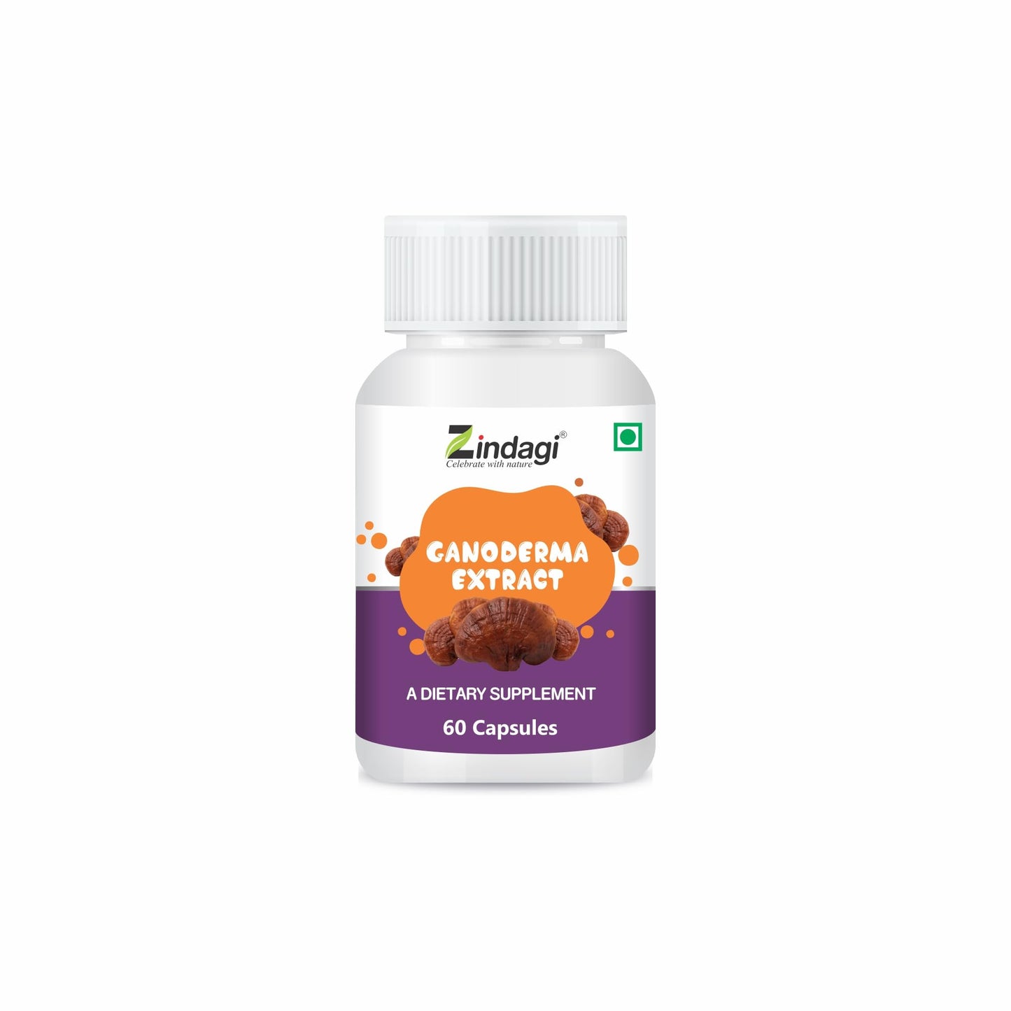 Zindagi Ganoderma Pure Extract Capsules - Helpful In Weight Management - Antioxidants For Healthy Body (60 Capsules)