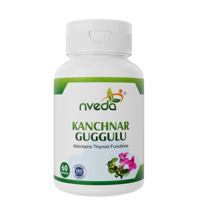 Nveda Kanchnar Guggulu Capsules | Ayurvedic Thyroid Support Supplement with Kanchanar Bark & Guggul | Supports Hormonal Balance & Metabolism | 60 Capsules