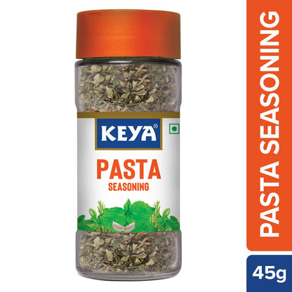 Keya Pasta Seasoning | All Natural & Healthy Spice Blend for Pizza, Pasta & More | Glass Bottle | Premium Herbs and Spices | Contains Freeze dried herbs| Export Quality | No Preservatives | The rich aroma that lasts | 45g