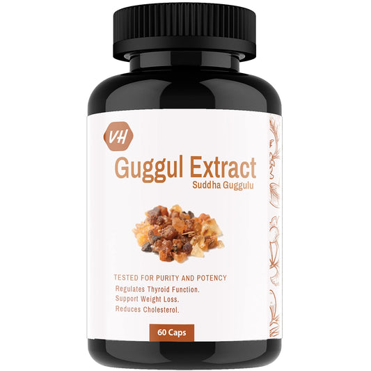 Vitaminhaat Guggul Extract Commiphora Mukul with 10% Guggul Sterones Supplement, 500 mg (Pack of 60 Caps)