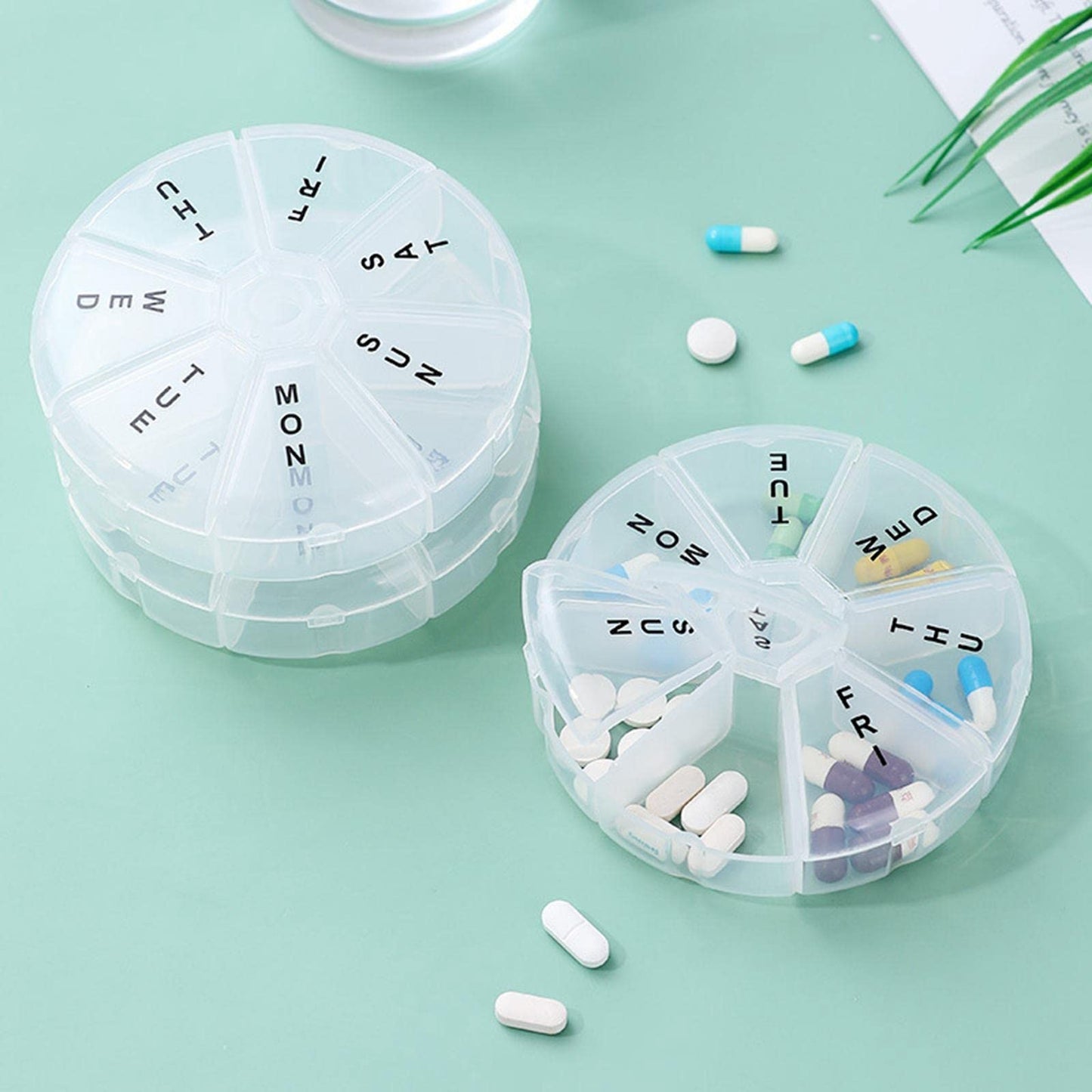 JAZZY PEARLS® Pill Organizer Travel Friendly Storage Holder for Supplements Hold Vitaminspill Boxes Pill Cases Health Care Health