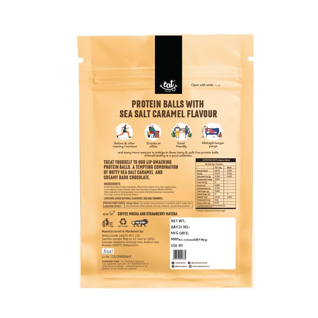 Eat Anytime Sea Salt Caramel Protein Balls | 30% Whey Protein | Rich in- image 2
