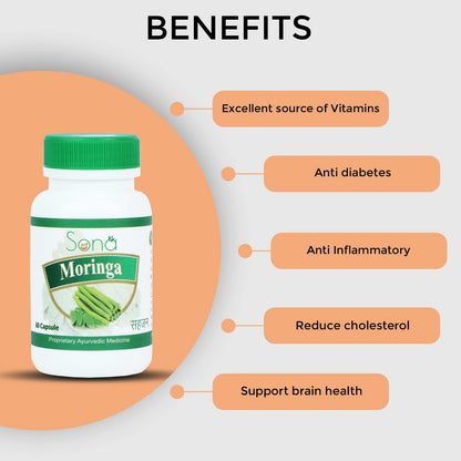 SONA HEALTH CARE MORINGA CAPSULES- 60 CAPSULES (Pack of 1)