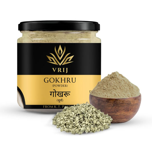 VRIJ Gokhru Powder 150g | Tribulus Terrestris | Organic Gokshura for Vitality, M