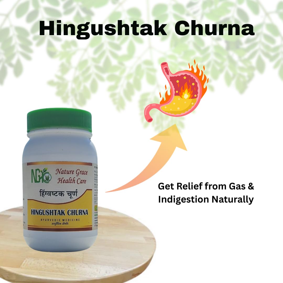 Nature Grace Healthcare Hingushtak Churan for Digestion & Constipation Relief | Ayurvedic Gut Health Powder | Gentle Herbal Laxative 100g Pack of 2