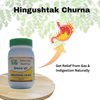 Nature Grace Healthcare Hingushtak Churan for Digestion & Constipation Relief | Ayurvedic Gut Health Powder | Gentle Herbal Laxative 100g Pack of 2