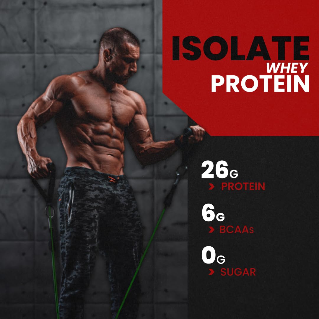 Mypro Sport Nutrition Super Advanced Whey Protein Isolate Powder (27g Protein,6g BCAA, Sugar Free, Fat Free per serving 30gms, Total Serving - 33 Scoops) Belgium Chocolate Flavor - 1000 Gm/2. 2Lbs