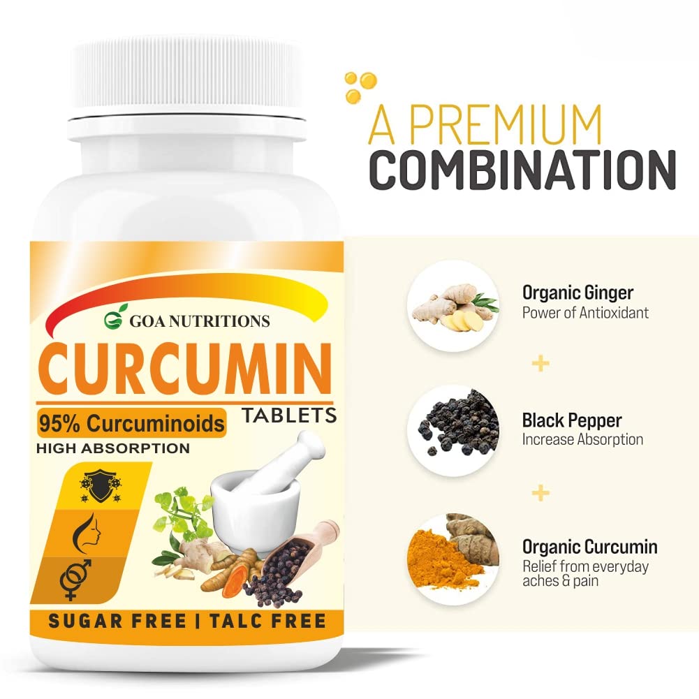 GOA NUTRITIONS Curcumin Supplements With Piperine (95% Curcuminoids), G- image 3