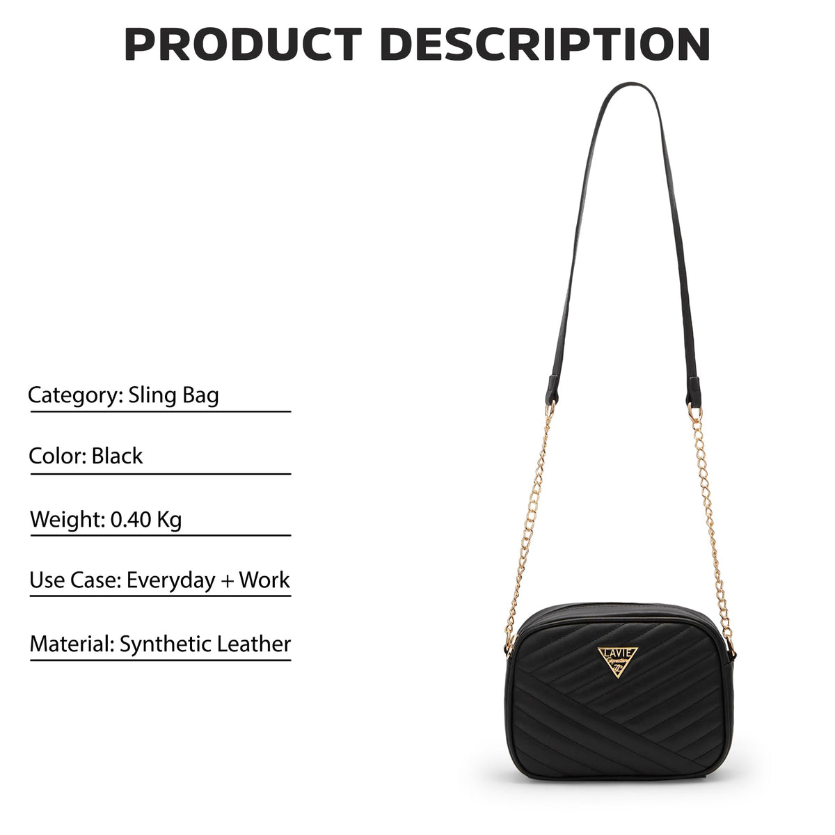 Lavie Signature Dallas Woman's Box Crossbody Sling Bag | Ladies Purse Handbag | Gift for Women