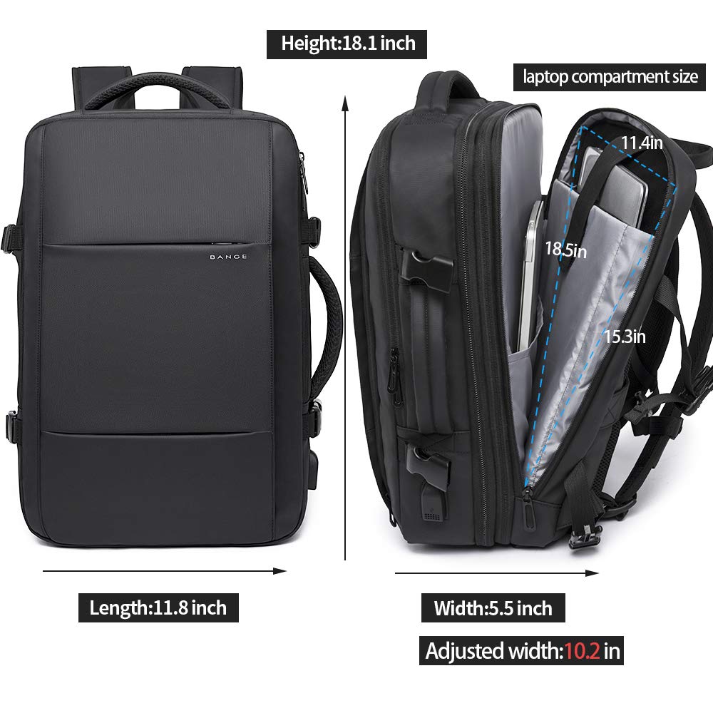 BANGE Titan Ultrafit 5.6-inch Laptop Bag Backpack for Men and Women 35L Outdoor and Camping 3in1 Office Bag,Travelling,Backpack - Black
