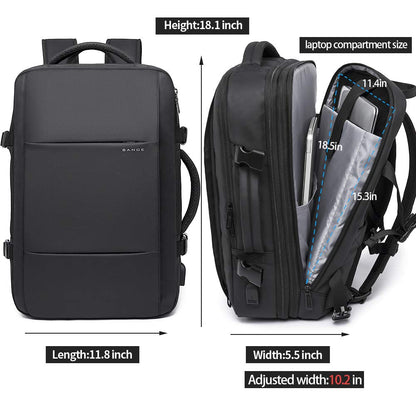 BANGE Titan Ultrafit 5.6-inch Laptop Bag Backpack for Men and Women 35L Outdoor and Camping 3in1 Office Bag,Travelling,Backpack - Black