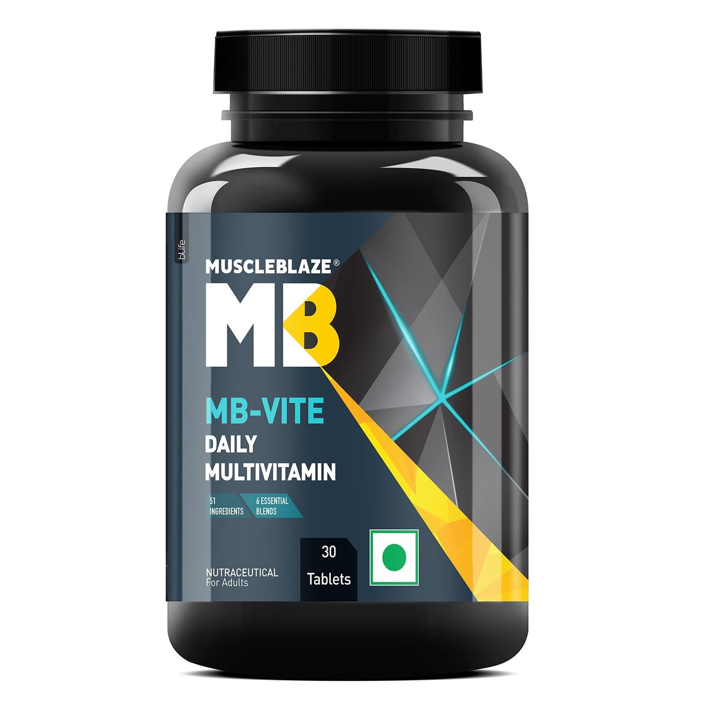 MuscleBlaze MB-Vite Daily Multivitamin (30 Tablets) | With 51 Ingredients & 6 Blends, Vitamins & Minerals, Prebiotic & Probiotics, Amino Acid Blends | For Energy, Stamina & Recovery