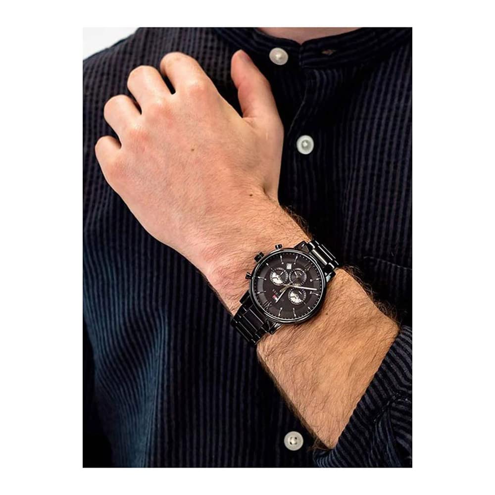 Tommy Hilfiger Analog Men 44 Evan Black Dial & Band Zinc Alloy Watch - NCTH1710410