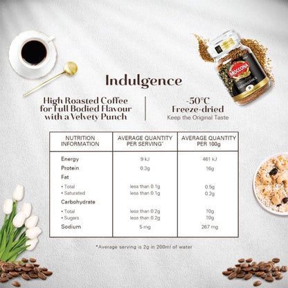 Moccona Indulgence Instant Coffee 100g | Imported Coffee | Premium Arabica & Robusta Blend | Freeze-Dried | Bold & Strong Flavor