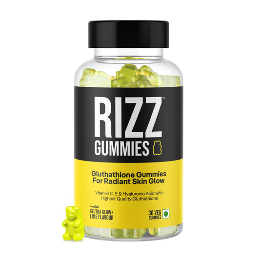 Medzzi Rizz Glutathione Gummies | Skin Brightening & Hydration | Sugar-Free | 30 Veg Gummies - Pack Of 1