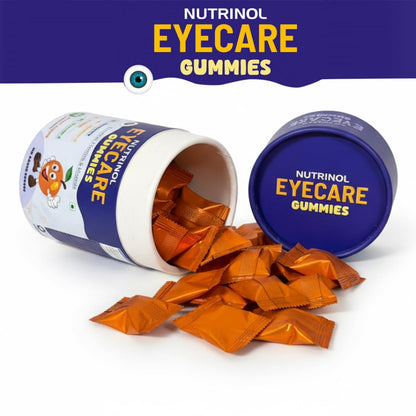 Knoll Healthcare Nutrinol Eye Defense Gummies with Lutein & Zeaxanthin | Reduces Digital Strain | Orange Flavor 30 Gummies | Eye Vision Support Supplement for Men & Women | Natural 9 Ingredients