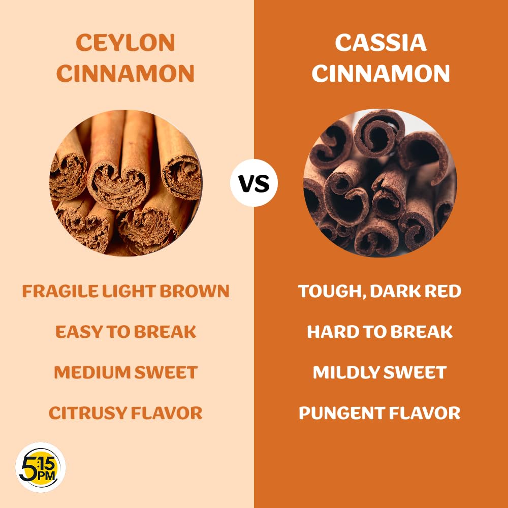 5:15PM Ceylon Cinnamon Sticks Original 100gm | SriLankan Dalchini Cinnamon Stick | World's Finest Ceylon Cinnamon Quills | Genuine Source Certified