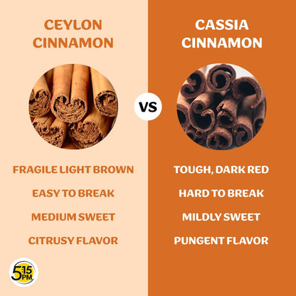 5:15PM Ceylon Cinnamon Sticks Original 100gm | SriLankan Dalchini Cinnamon Stick | World's Finest Ceylon Cinnamon Quills | Genuine Source Certified