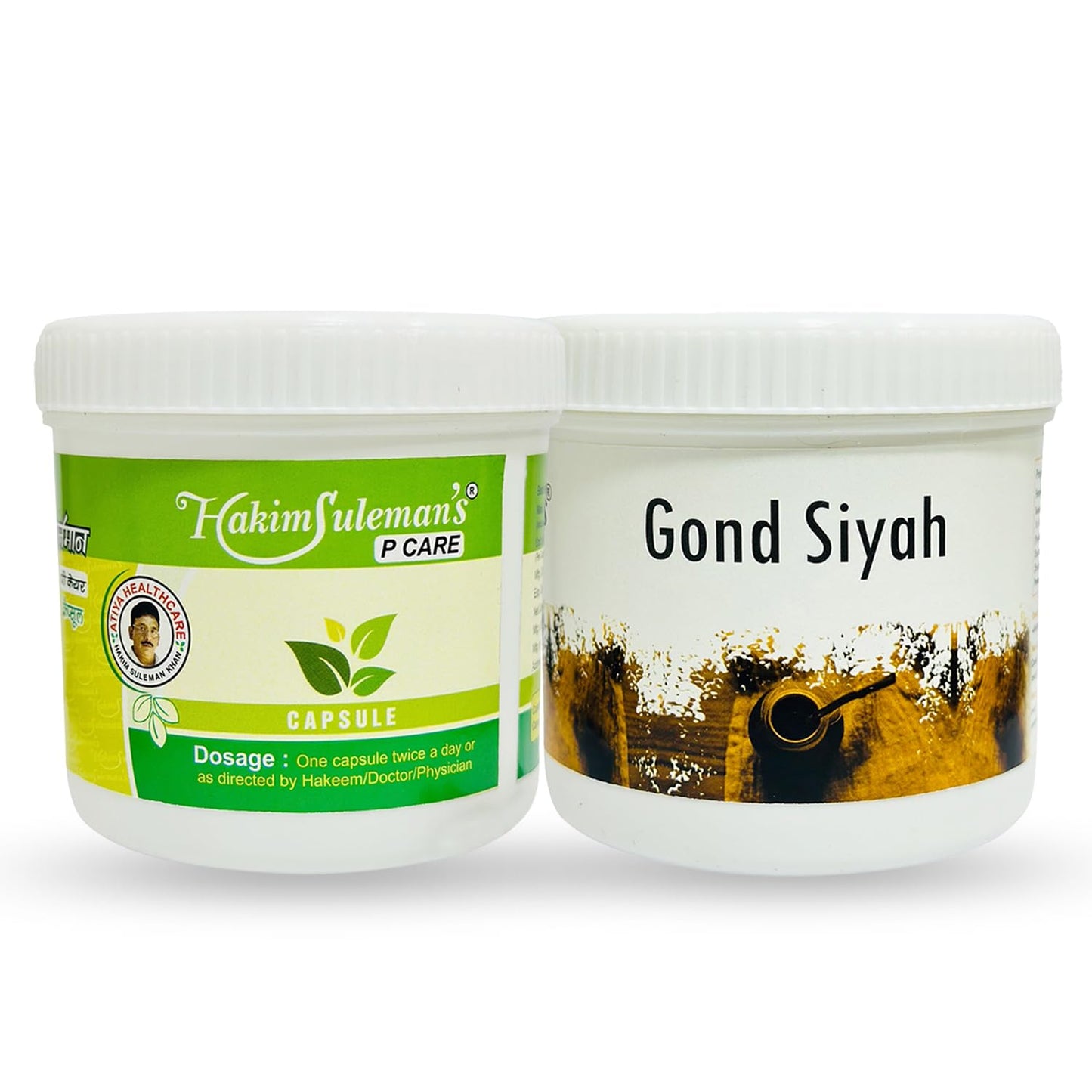 Hakim Suleman's P Care and Gond Siyah Raw Combo Pack | Herbal Lifestyle Essentials | Daily Wellness Value Duo