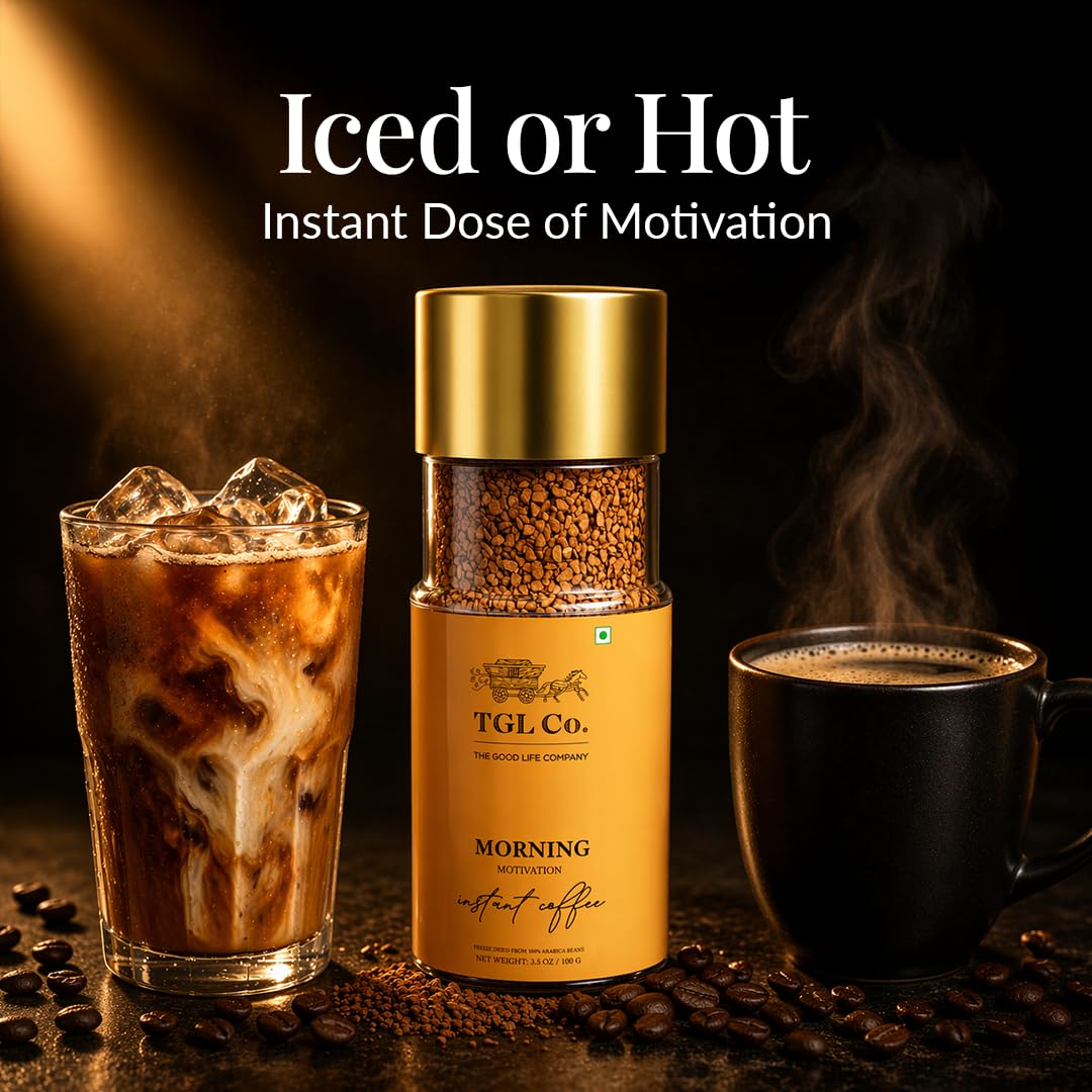 TGL Co. Morning Motivation Instant Coffee 100% Arabica Freeze Dried (100 Gm) | Anti Oxidant | Boost Energy | No Artificial Flavour