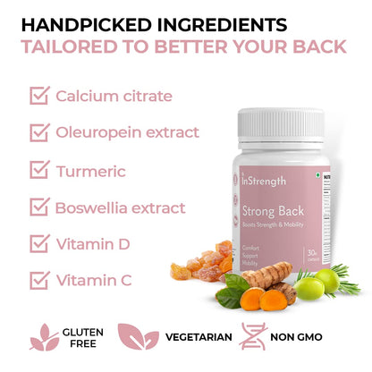 INSTRENGTH -STRONG BACK (INDIA'S NO.1 MULTIVITAMIN) -Support Backbone Pain Relief, Care,Strength,Imporve Backbone Flexibility- 10% OFFER