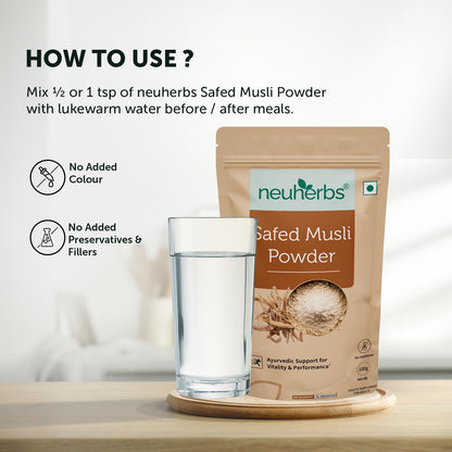 Neuherbs Safed Musli Root Powder - 100 GM | Ayurvedic Support for Vital- image 4