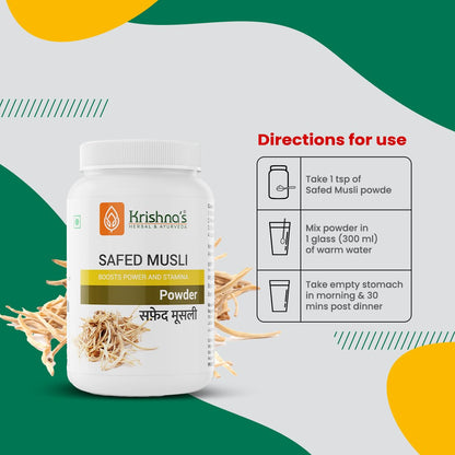 Krishna's Safed Musli (Chlorophytum borivilianum) Powder 100 g