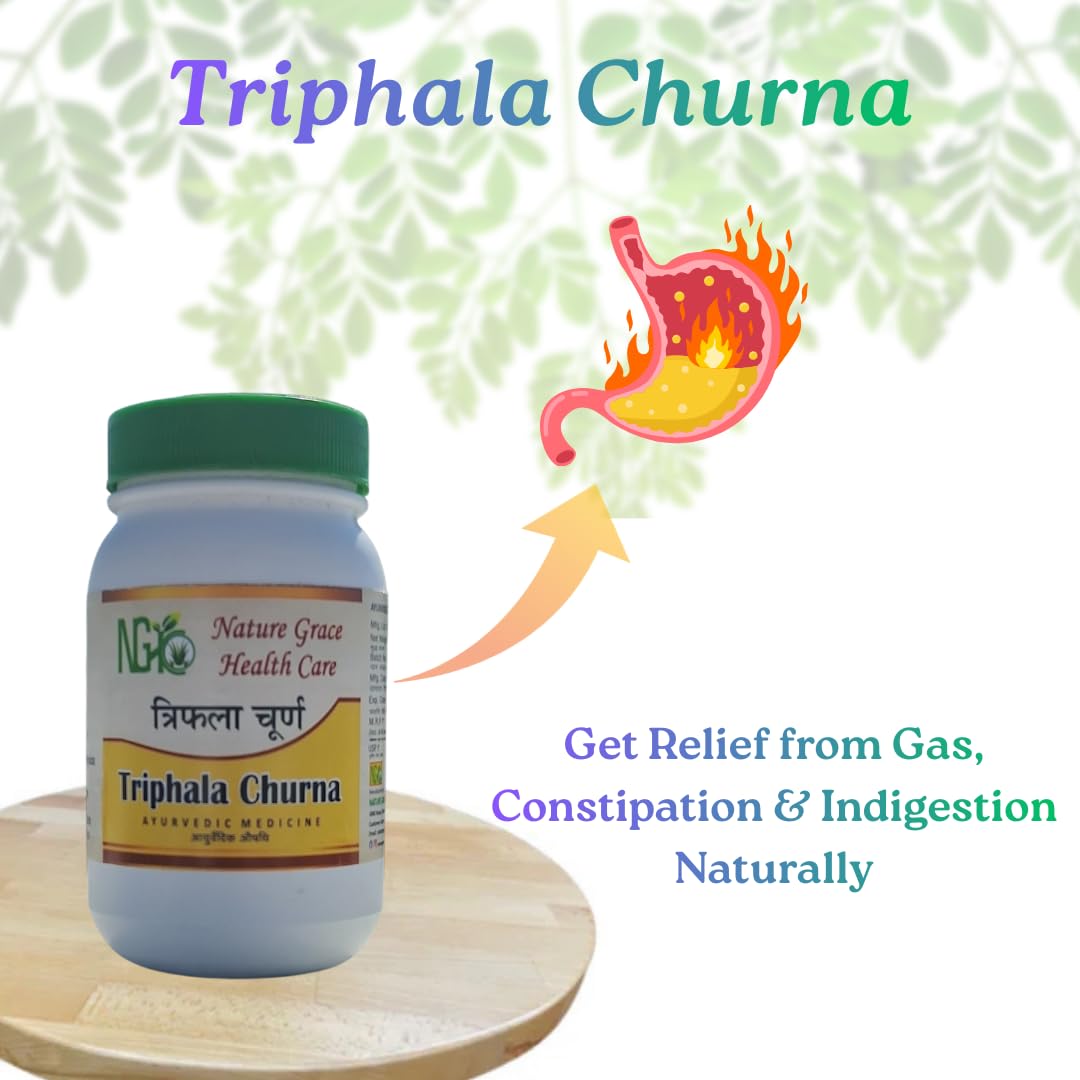 Nature Grace Healthcare Triphala Churna Powder for Digestion & Constipation Relief | Ayurvedic Gut Cleanse, Colon Detox & Immunity Support | 100g