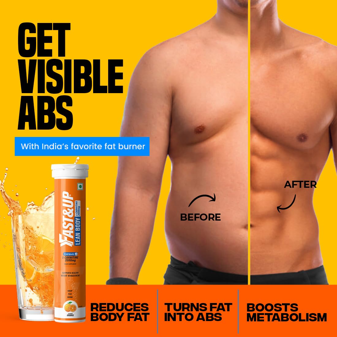 Fast&Up L-Carnitine Lean Body - Helps Convert Fat into Energy, 2000 mg- image 2