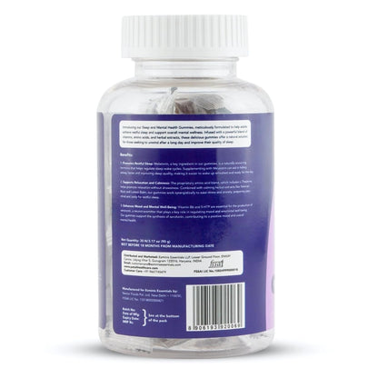 PATUH HEALTHCARE Sleep Support Gummies for Men & Women | 100% Vegetarian Formula With 5-HTP & Melatonin | Helps Relaxation & Deep Sleep | Grape Flavour Vegan Gummies | Pack of 1