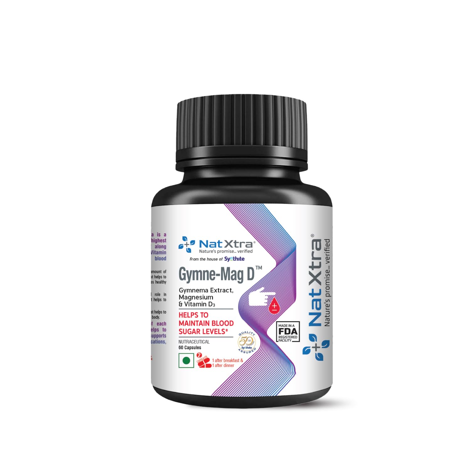 Natxtra Gymne-Mag D | Gymnema Sylvestre (Natural Gurmar leaves) + Magnesium + Vi