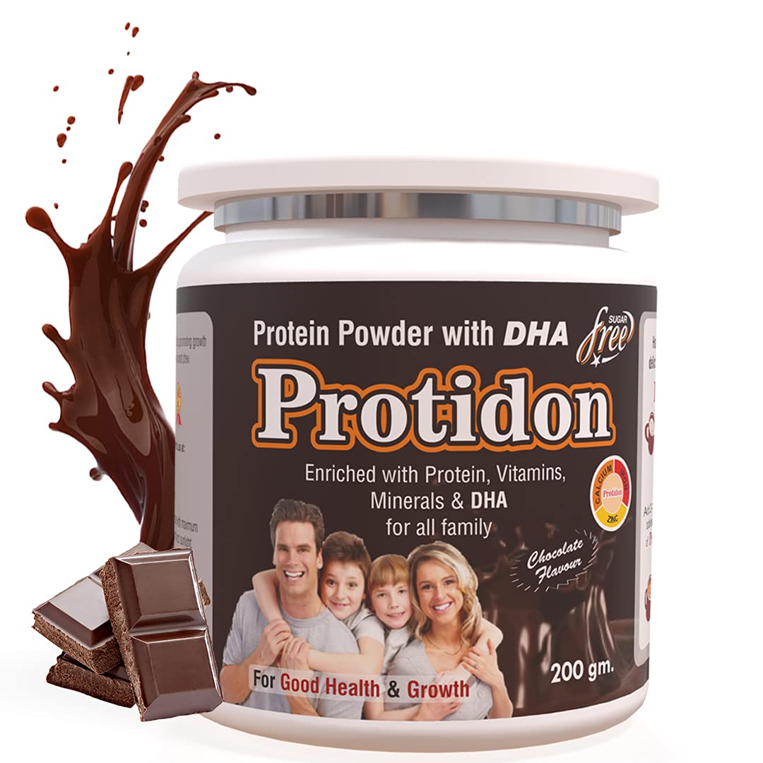 Ultra Health care Protidon Sugar Free Protein With Dha,Blend Of Protein |For Muscle Growth,Mass Gain-200 Gm