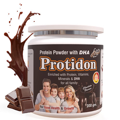 Ultra Health care Protidon Sugar Free Protein With Dha,Blend Of Protein |For Muscle Growth,Mass Gain-200 Gm