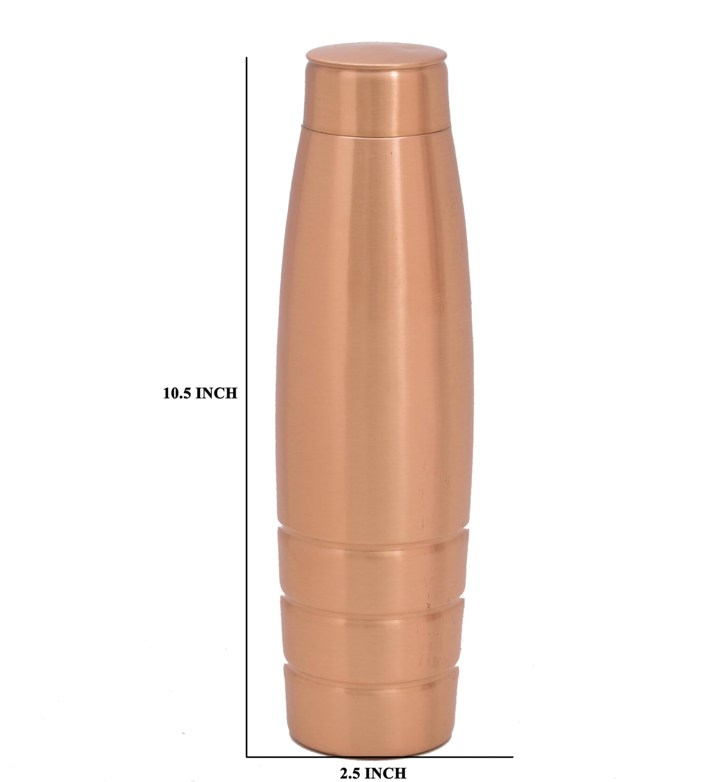 OGGN Pure Curved Copper Water Bottle, Durable & Rust Proof Tamba Bottle for Drinking, Anti-Oxidant Material, Perfect Stylish Office Carrying Bottles - 1L