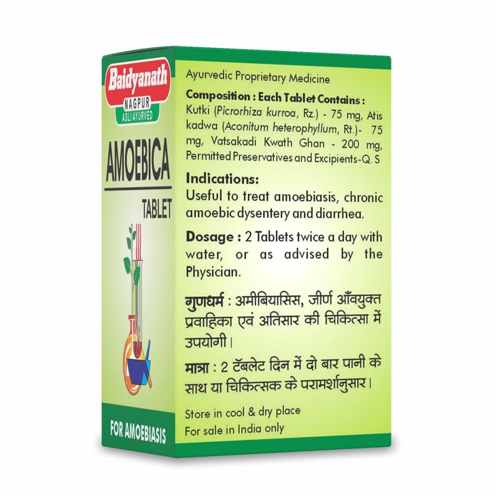 Baidyanath Amoebica I Ayurvedic Diarrhea Medicine I Pack of 1-25Tab- image 4