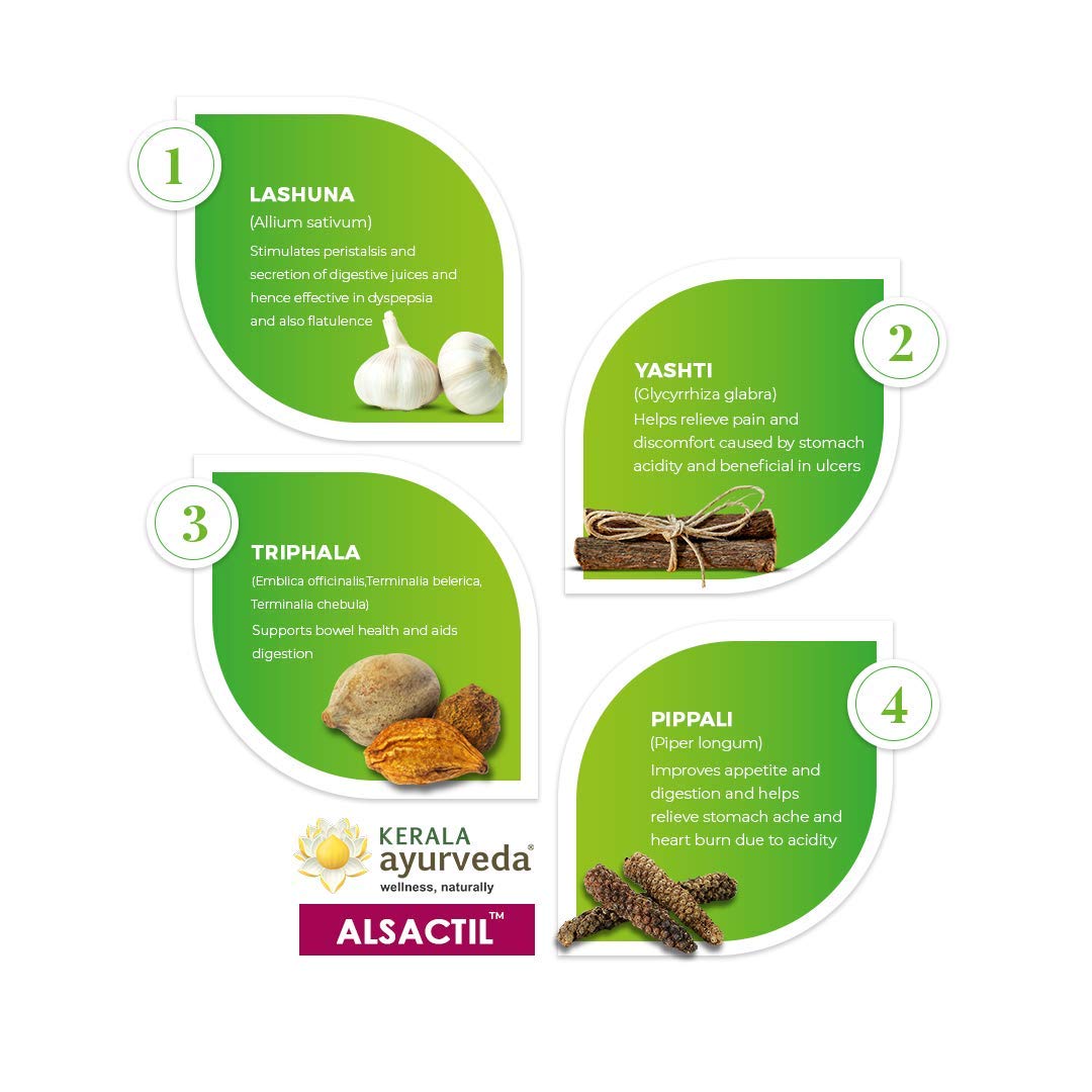 Kerala Ayurveda Alsactil Tablet - 100 Tablets- image 3