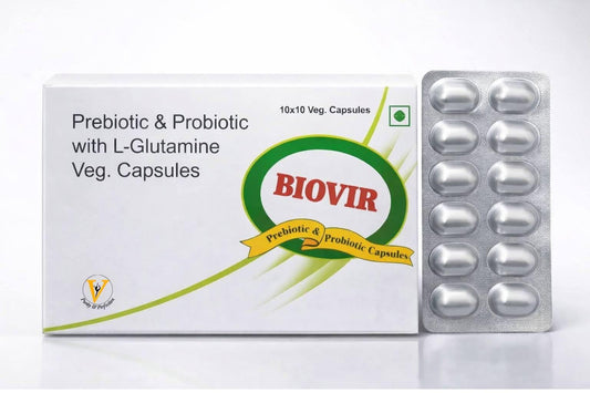 Virgo Healthcare's Biovir | Saccharomyces Boulardii Prebiotic and Probiotic | IBS | Diarrhea | Lactose Intolerance | 30 Capsules
