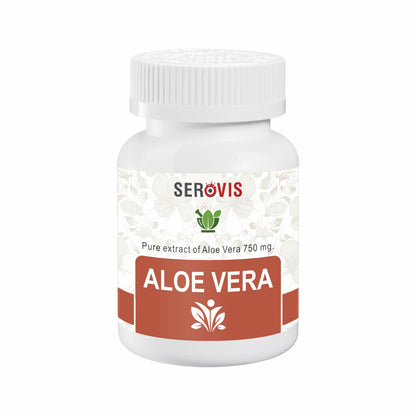 Serovis Pure Extract Aloe Vera Capsules Helps in Hair & Skin Problems - (1 Piece)