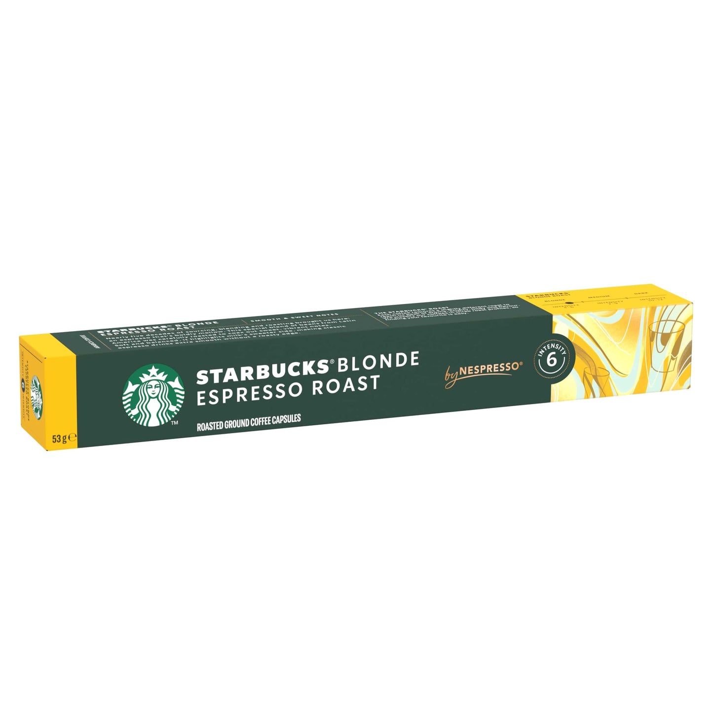 STARBUCKS Blonde Espresso Roast Coffee Pods (10 Capsules) | Nespresso Compatible | Single Serve | Light Roast