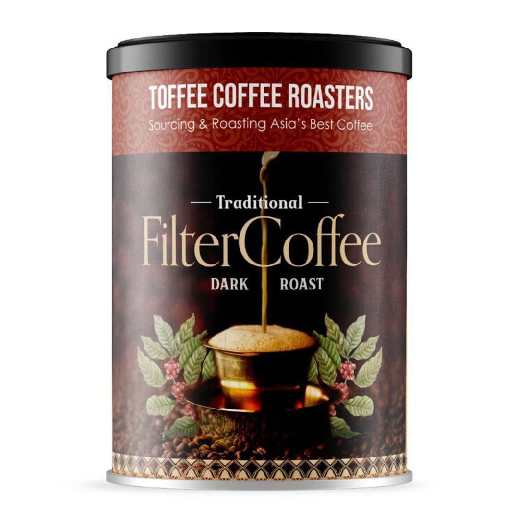 Toffee Coffee Roasters | Pack of 1 (200g) South Indian Filter Coffee| As Seen On Shark Tank | Specialty Blend| Traditional Dark Roast Signature Filter Freshly Roasted Grounded Coffee