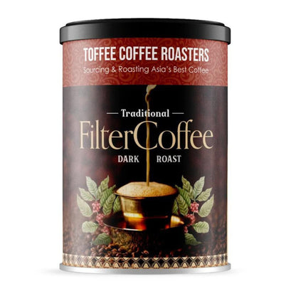Toffee Coffee Roasters | Pack of 1 (200g) South Indian Filter Coffee| As Seen On Shark Tank | Specialty Blend| Traditional Dark Roast Signature Filter Freshly Roasted Grounded Coffee