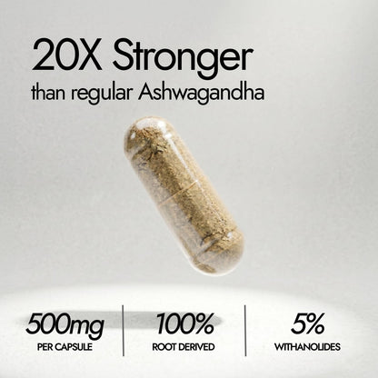 Kapiva KSM-66 Ashwagandha (500mg) | Clinically Proven with 5% Withanolides | 100% Root Extract | Supports Cortisol Balance, Strength & Vitality | Natural Stress Relief | 60 Veg Capsules