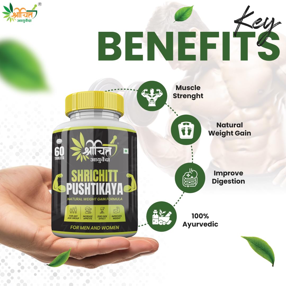 Shrichitt Ayurveda Pushtikaya Tablets for Healthy | Herbal Ayurvedic Supplement for Strength & Nutrition Support (60 Tablets Pack of 1)