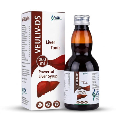 VEULIV-DS Liver Syrup 200ml | Ayurvedic Herbal Supplement | Liver Detox & Antioxidant Tonic | Digestive Support | Metabolism Booster & Appetite Enhancer | with Bhumi Amla, Kalmegh, Kutki & Giloy