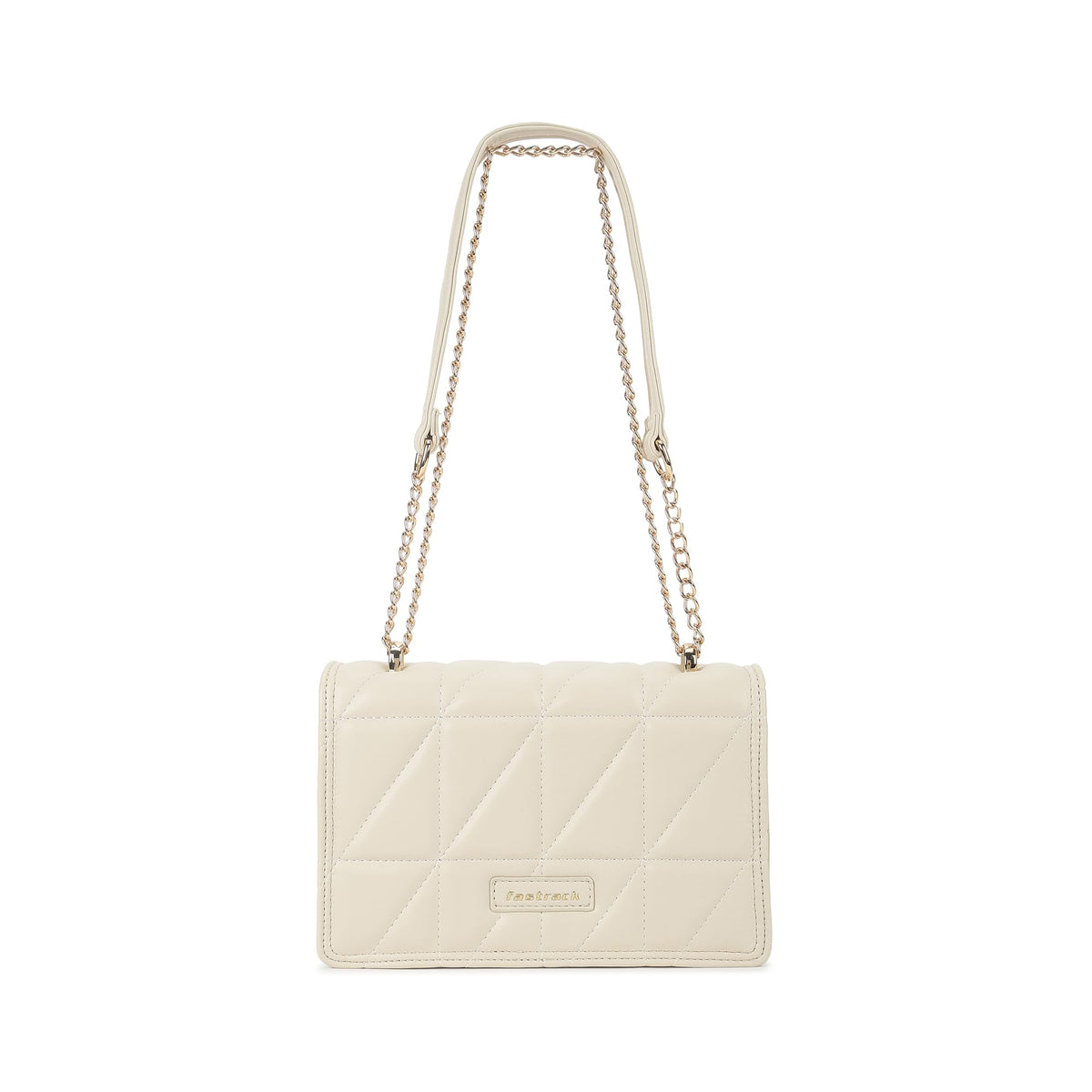 Fastrack Trendy White Sling Bag with Adjustable Straps | Faux-Leather Women's Handbags | Sling for Casual Carry | Sling for Casual Carry