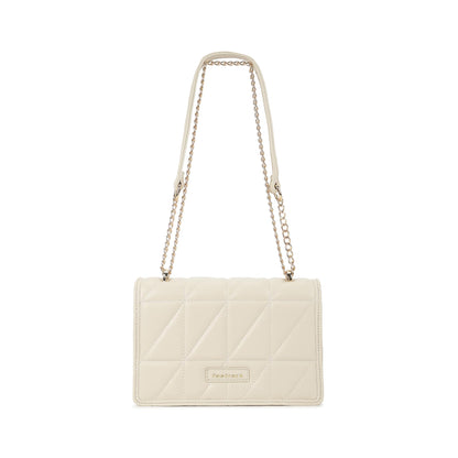 Fastrack Trendy White Sling Bag with Adjustable Straps | Faux-Leather Women's Handbags | Sling for Casual Carry | Sling for Casual Carry