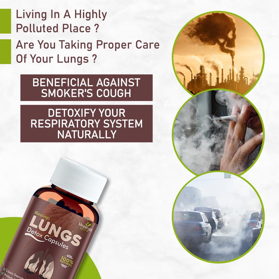 Blessings Ayurveda's Lungs Detox Capsules for Men & Women 100% Natural- image 3