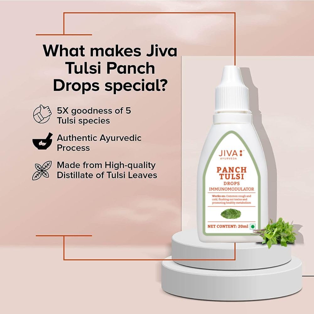 Jiva Tulsi Drops - 20 ml | 100% Ayurvedic Formulation Made Of Five Spec- image 7