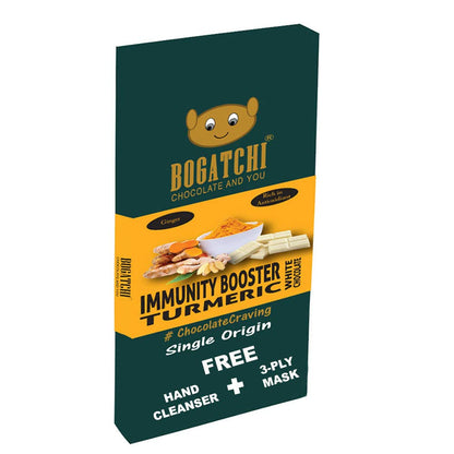BOGATCHI Immunity Booster Turmeric Milk White Chocolate Bar, Ginger, 80g