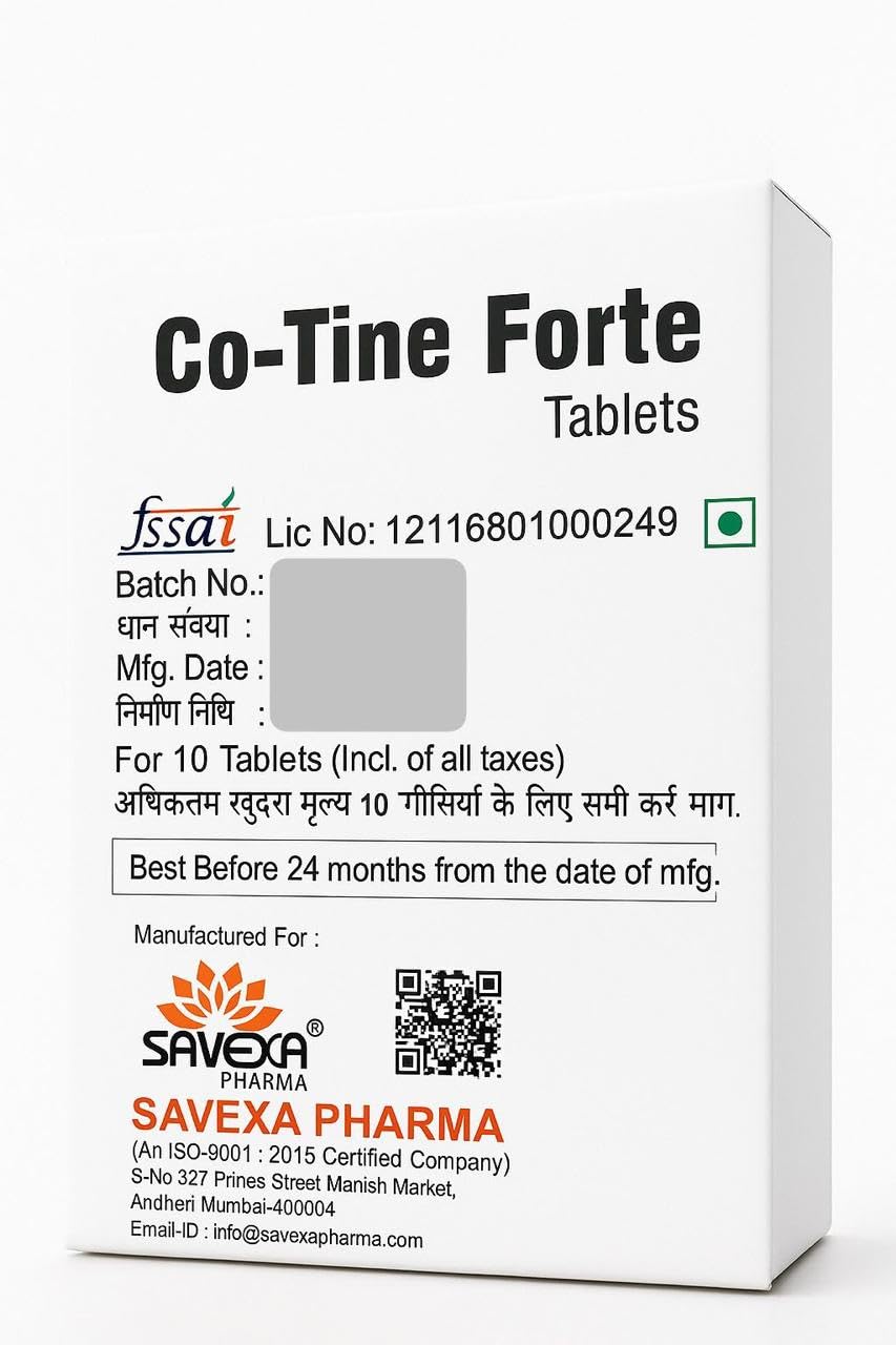 Co-Tine Forte a nutritional supplement and not a medication for a specific disease. It is used to boost immunity and energy levels, reduce oxidative stress, and support heart, liver, and muscle function.